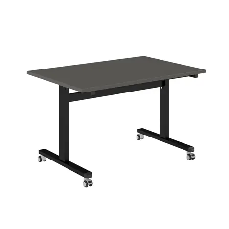 Pro Flip Rectangular Table - W1200 x D800 x H725mm - Black Legs - Onyx Grey